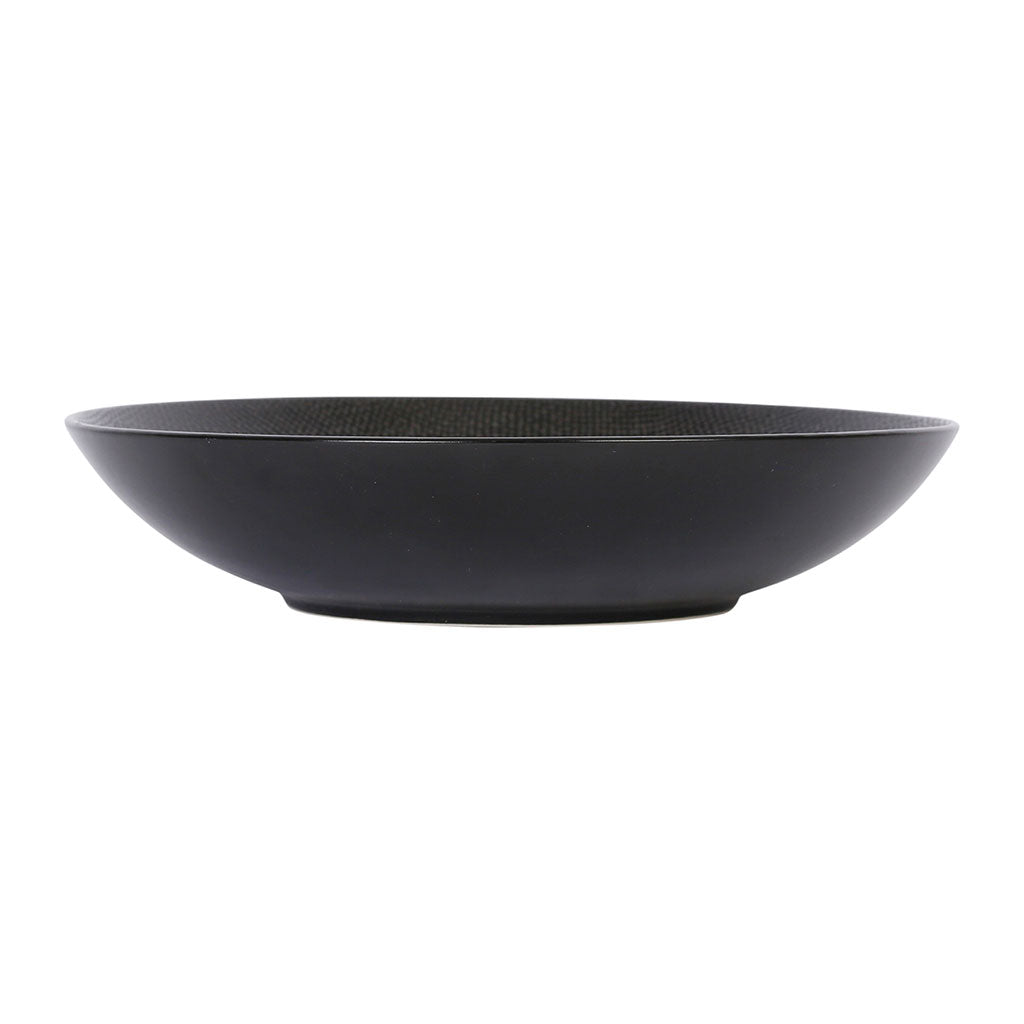Assiette calotte en grès noir d25cm - Vesuvio
