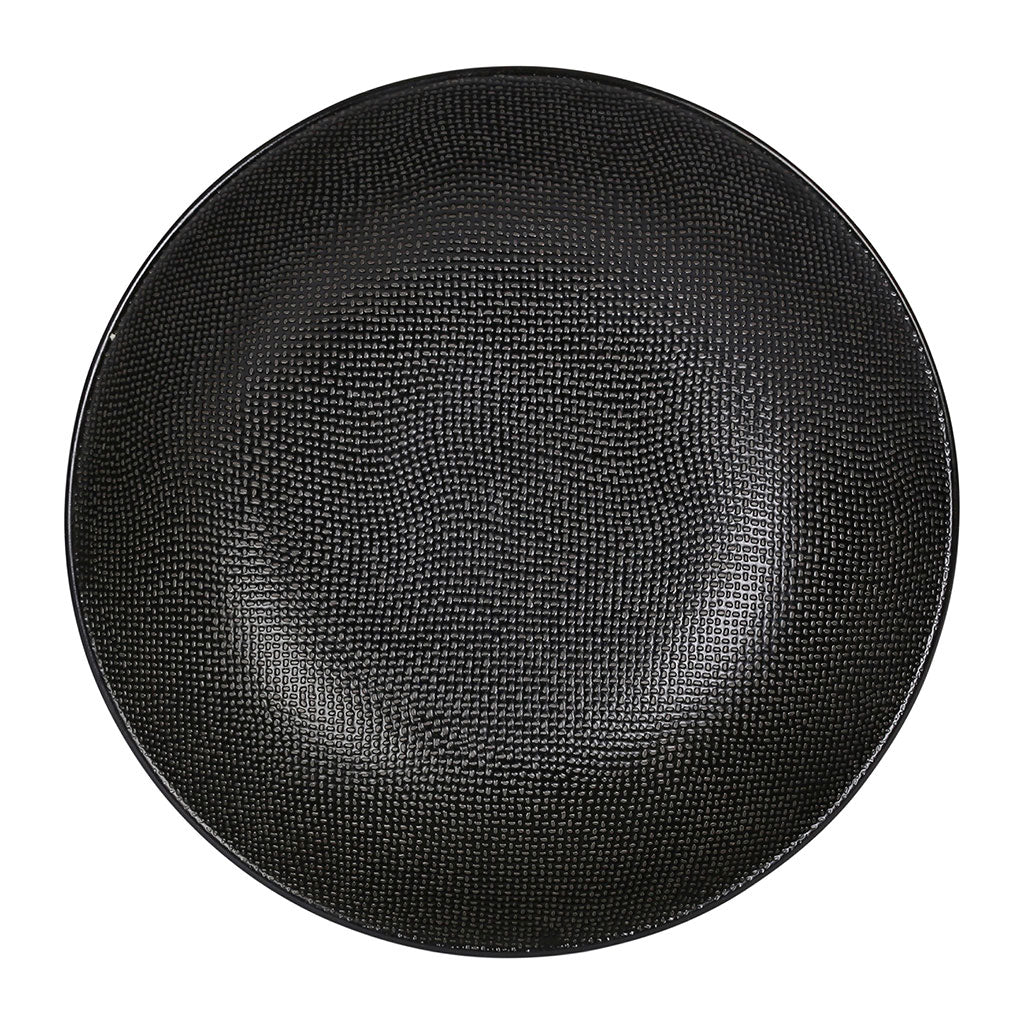 Assiette calotte en grès noir d25cm - Vesuvio