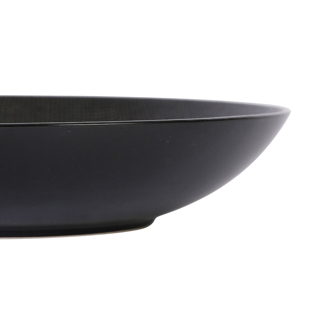 Assiette calotte en grès noir d25cm - Vesuvio