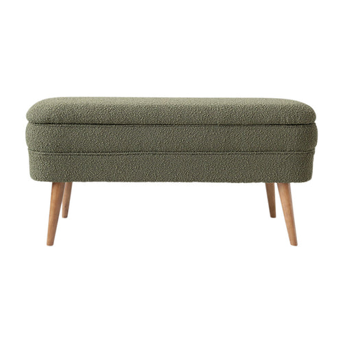 Banc coffre bouclette vert - Eleonor