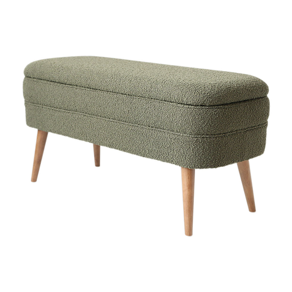 Banc coffre bouclette vert - Eleonor