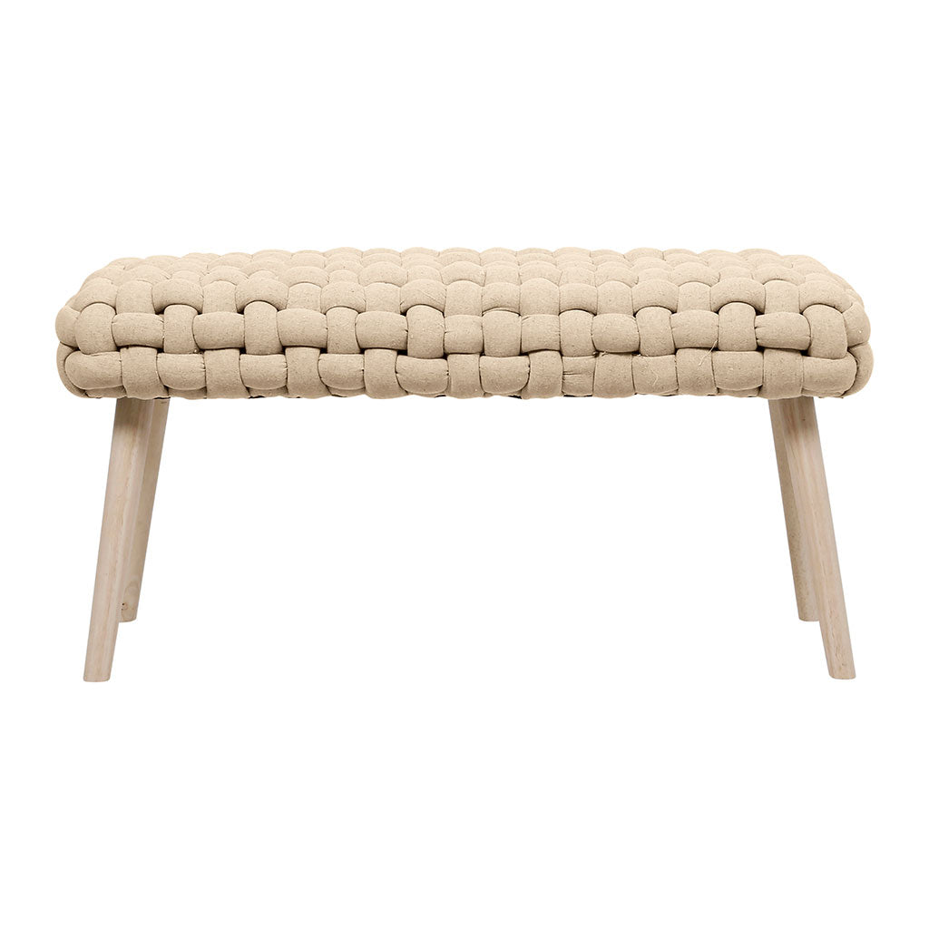 Banc naturel en tissu et pin - Element