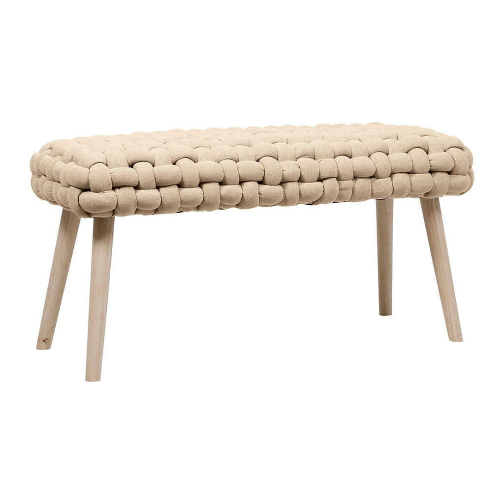 Banc naturel en tissu et pin - Element