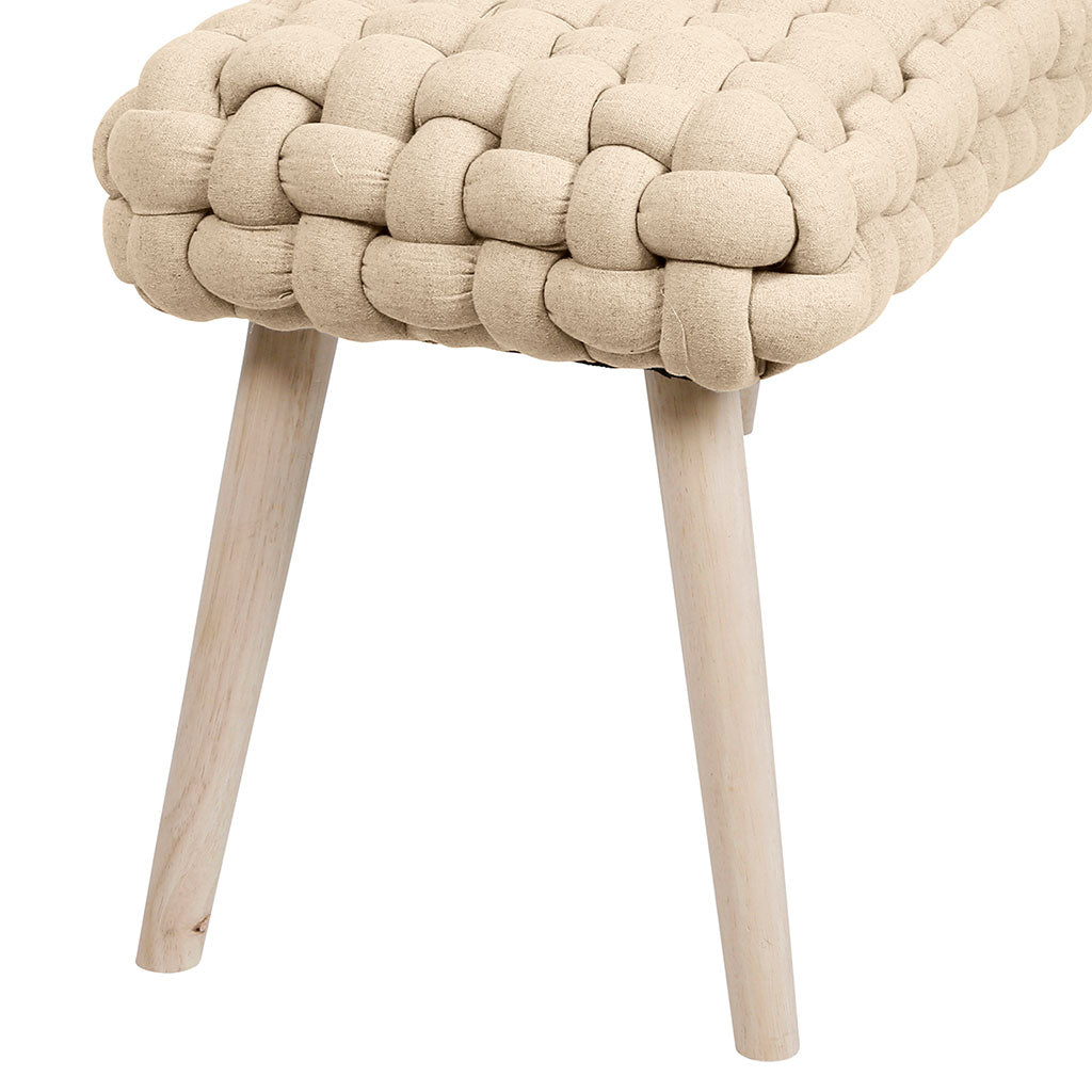 Banc naturel en tissu et pin - Element