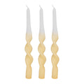Boite de 3 bougies chandelle jaune 50g - Torsade