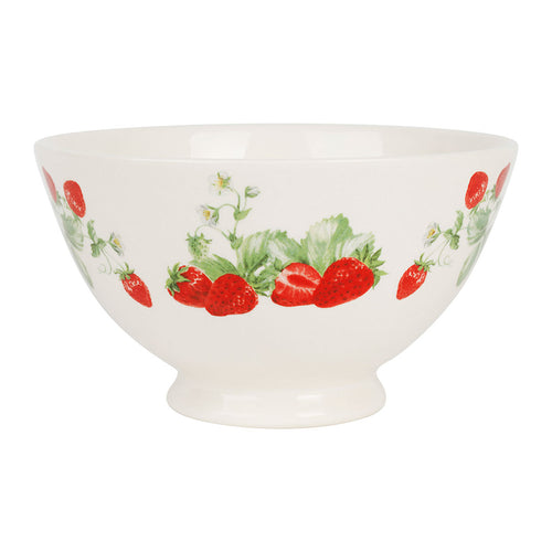 Bol fraise en faïence blanc et rouge 75cl - Collection