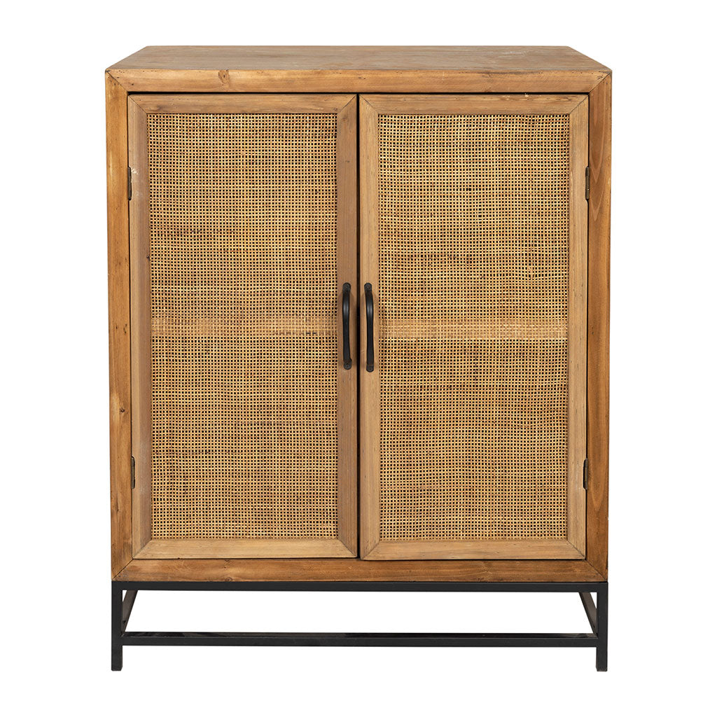 Buffet bas en sapin et bambou naturel L80cm - Tamba