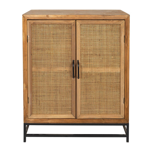 Buffet bas en sapin et bambou naturel L80cm - Tamba