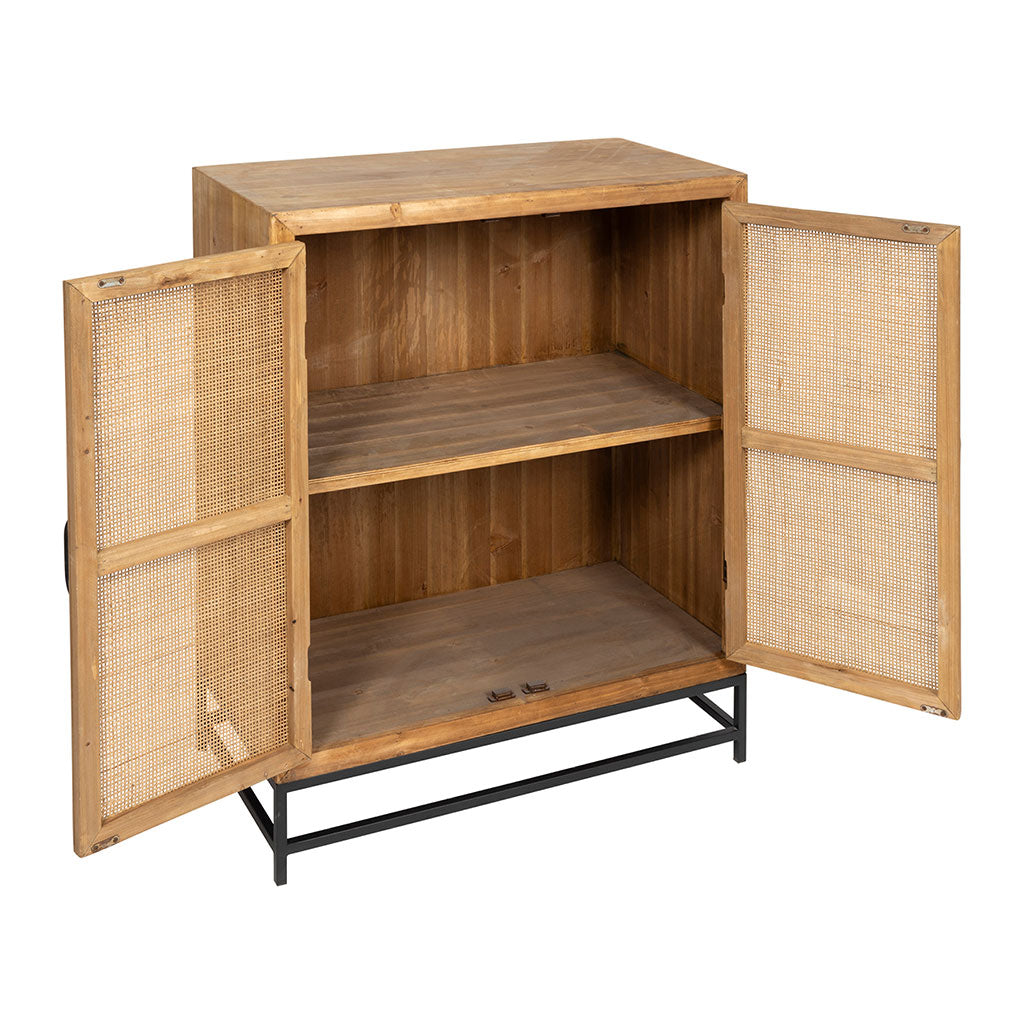 Buffet bas en sapin et bambou naturel L80cm - Tamba