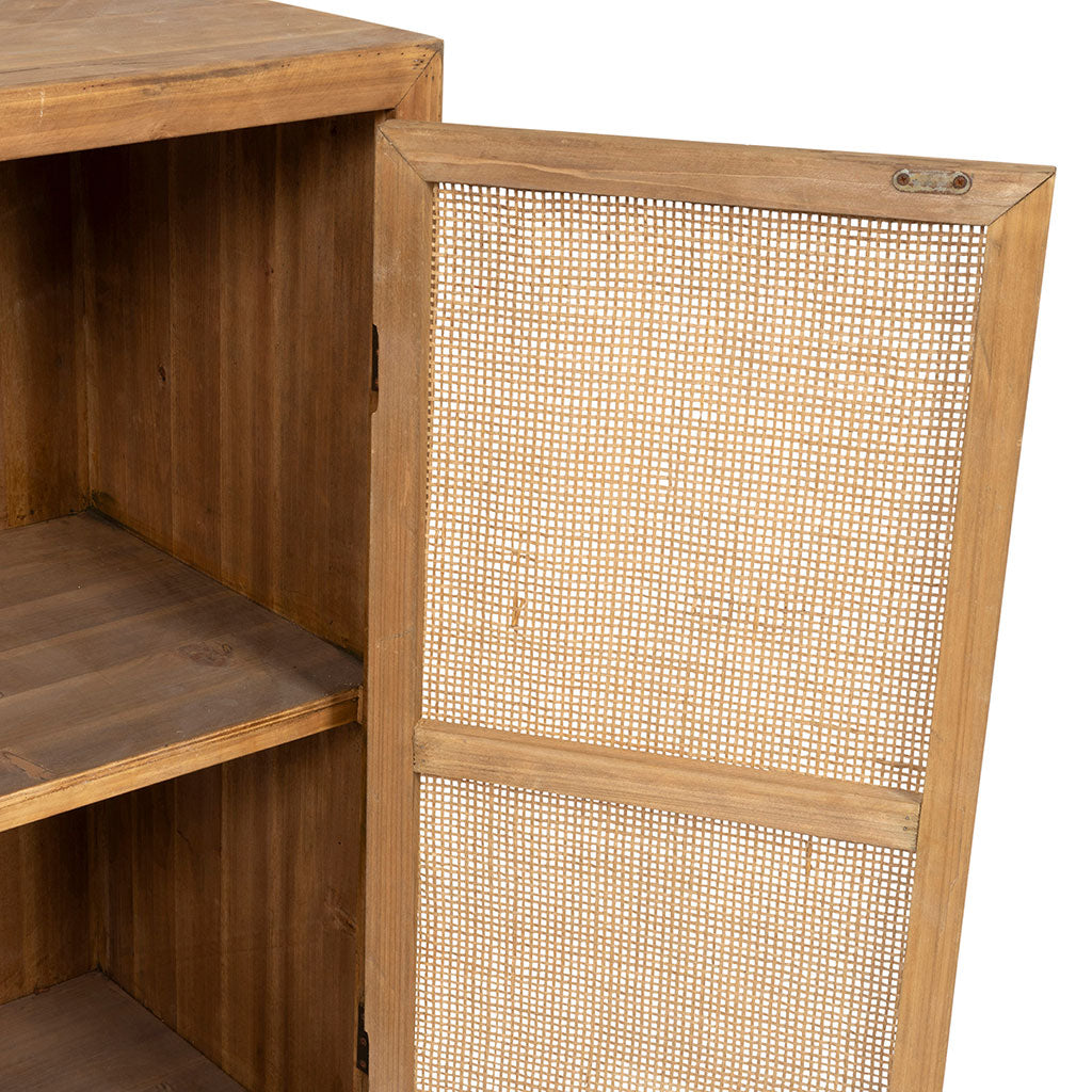 Buffet bas en sapin et bambou naturel L80cm - Tamba