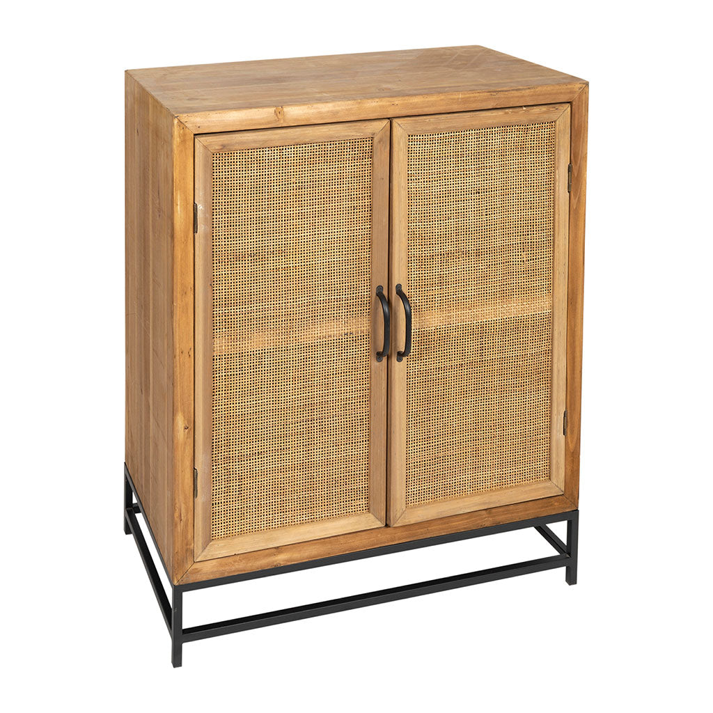 Buffet bas en sapin et bambou naturel L80cm - Tamba