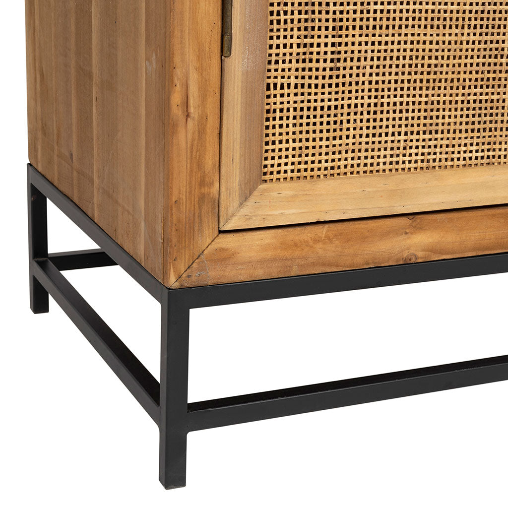 Buffet bas en sapin et bambou naturel L80cm - Tamba