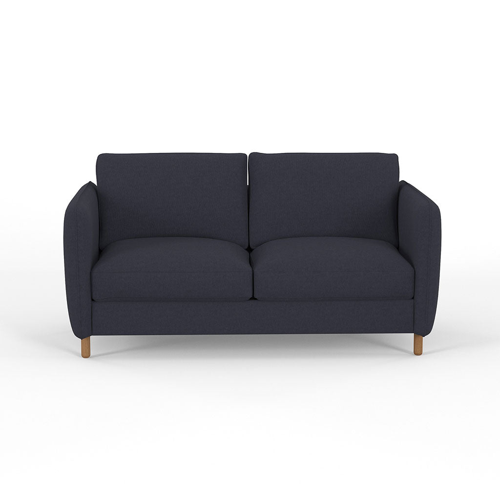 Canapé convertible 2 places Bultex Gustave - Tissu Velouté - Dany Bleu marine