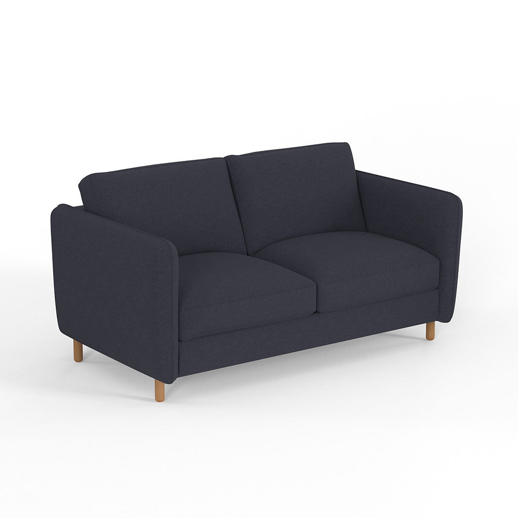 Canapé convertible 2 places Bultex Gustave - Tissu Velouté - Dany Bleu marine