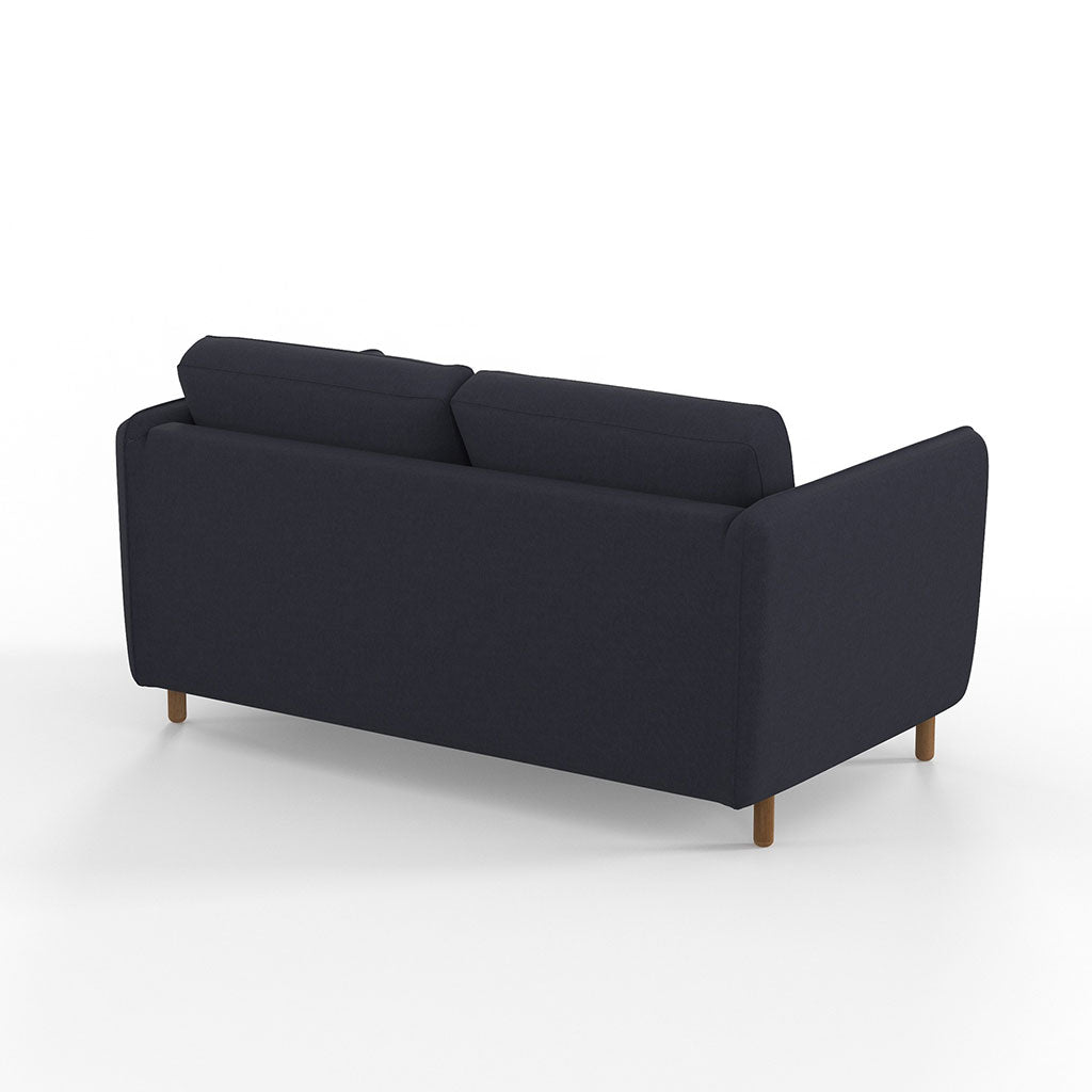 Canapé convertible 2 places Bultex Gustave - Tissu Velouté - Dany Bleu marine