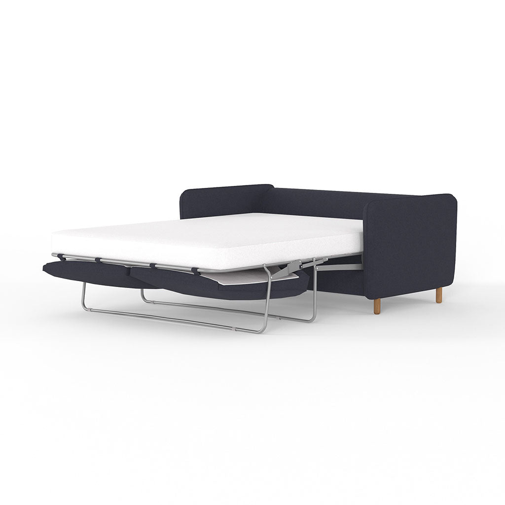Canapé convertible 2 places Bultex Gustave - Tissu Velouté - Dany Bleu marine