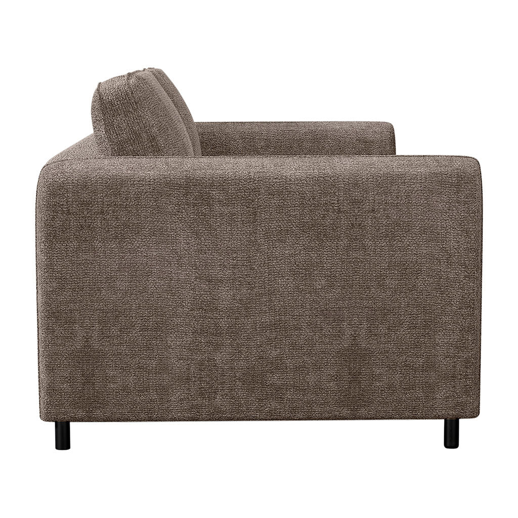 Canapé convertible 2 places Gustave - Tissu Chenille - Perfect Harmony Taupe