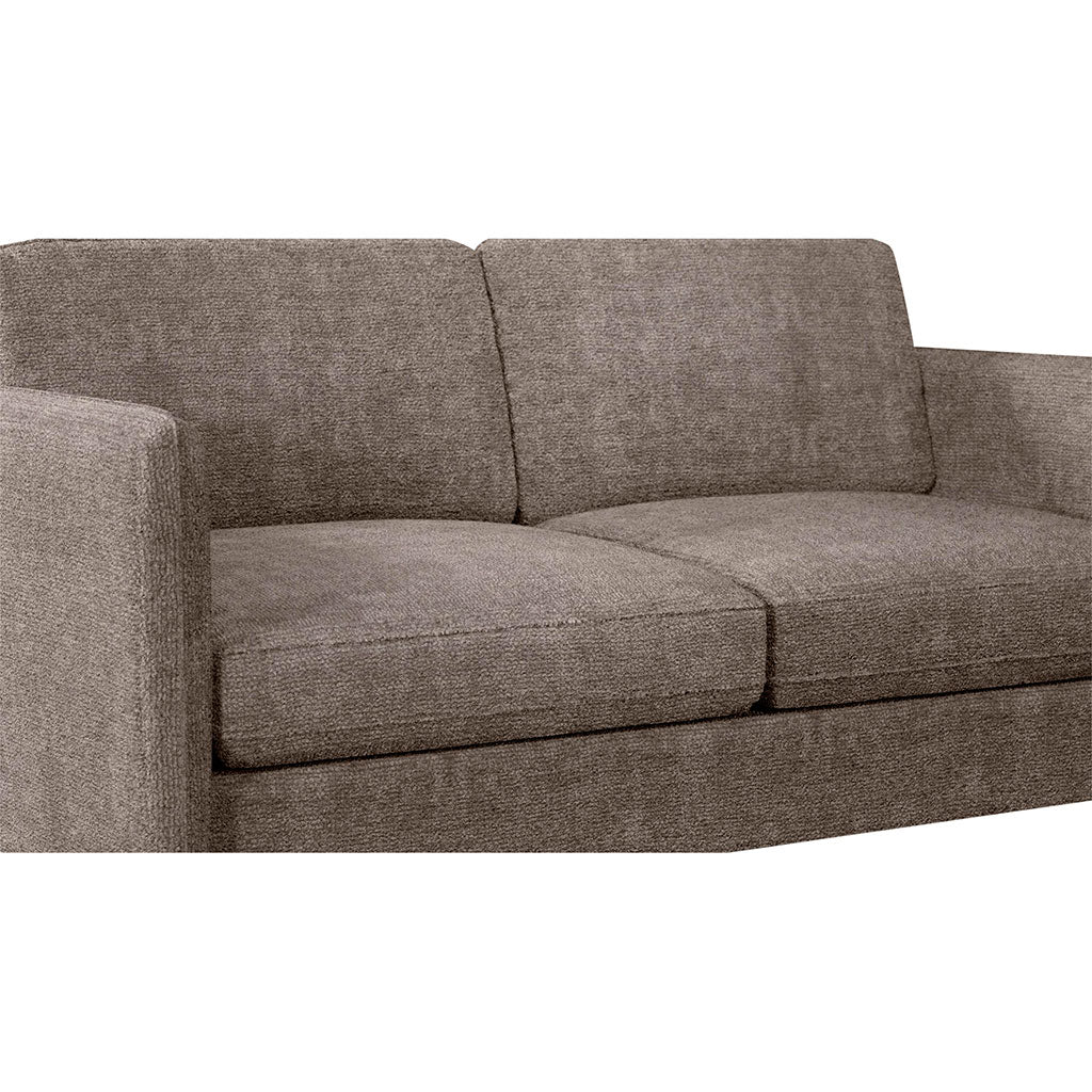 Canapé convertible 2 places Gustave - Tissu Chenille - Perfect Harmony Taupe