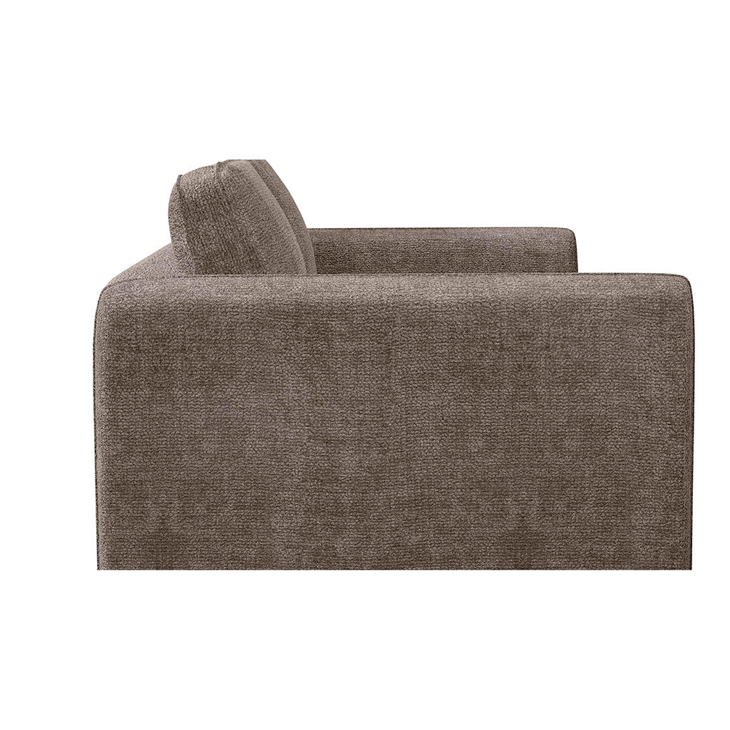 Canapé convertible 2 places Gustave - Tissu Chenille - Perfect Harmony Taupe