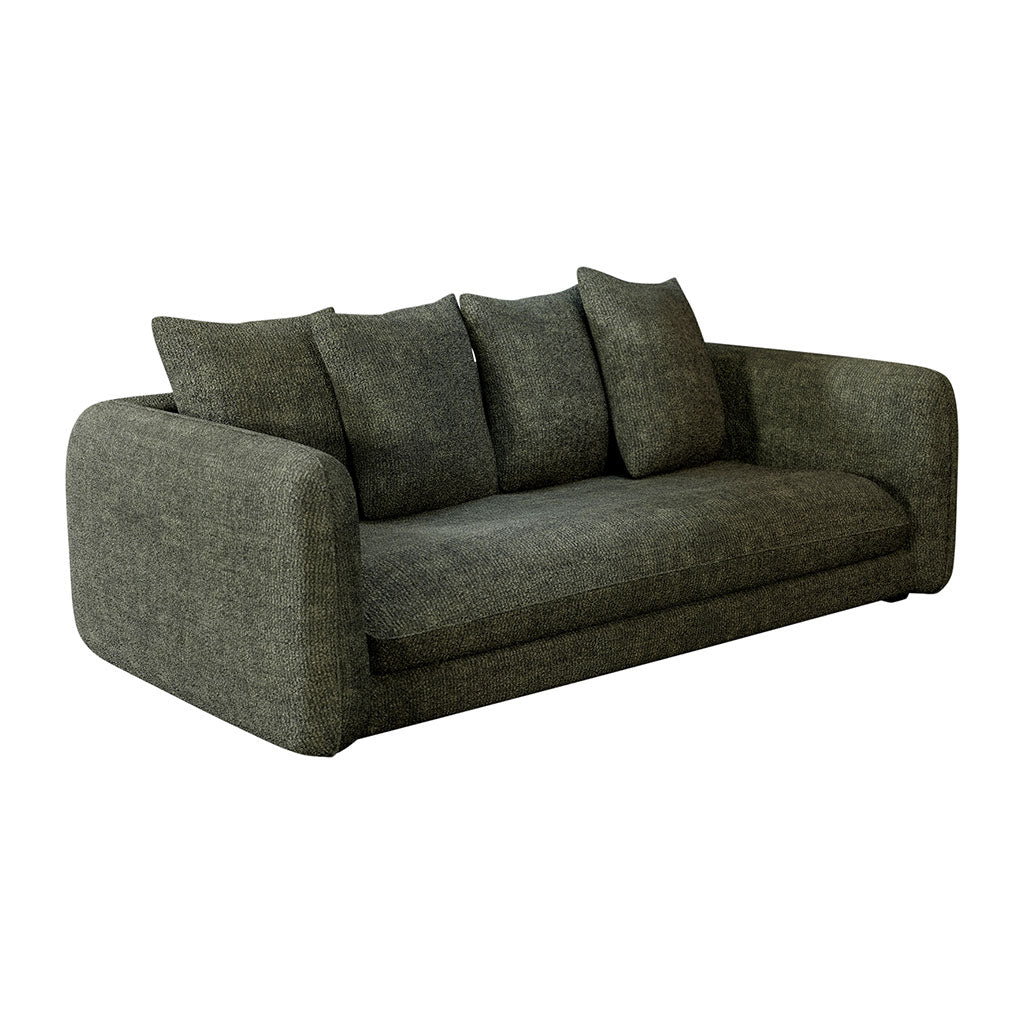 Canapé convertible 3 places Basile - Tissu Chenille - Perfect Harmony Kaki
