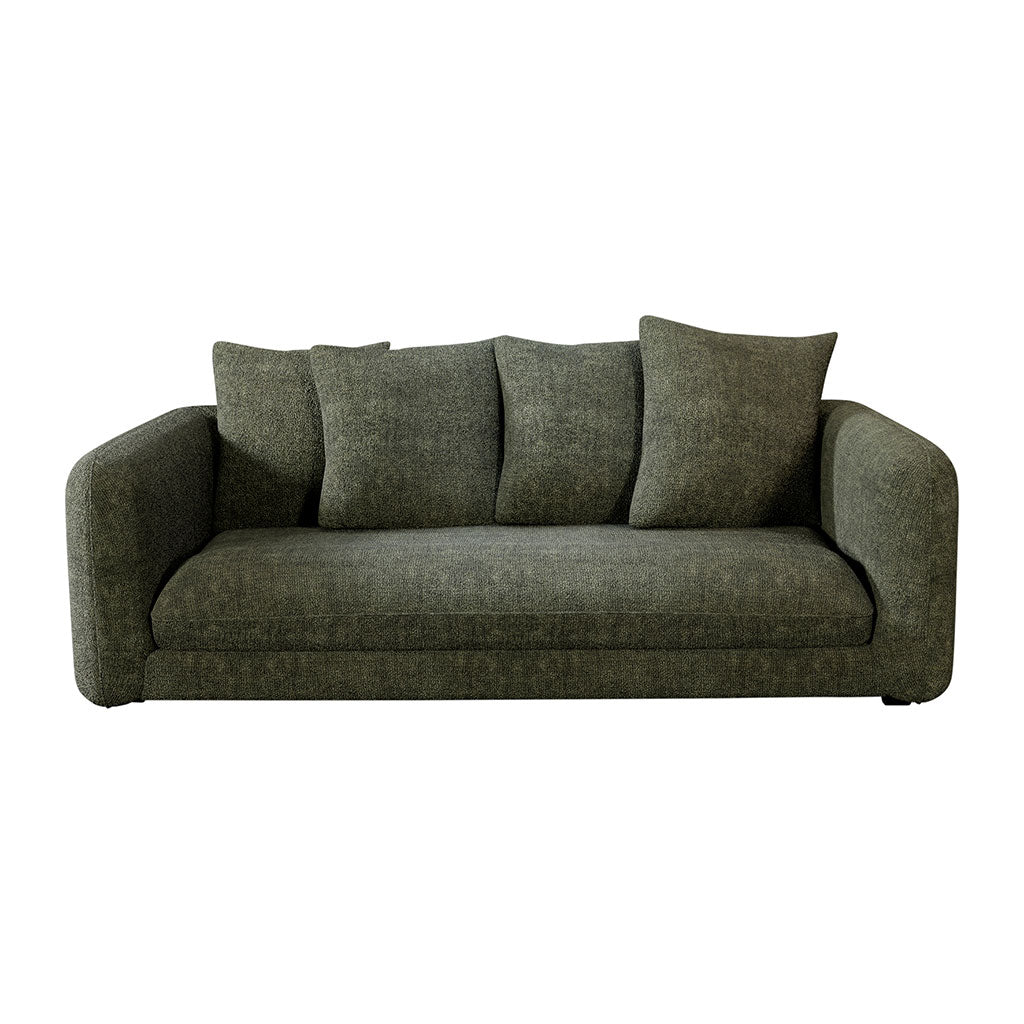 Canapé convertible 3 places Basile - Tissu Chenille - Perfect Harmony Kaki