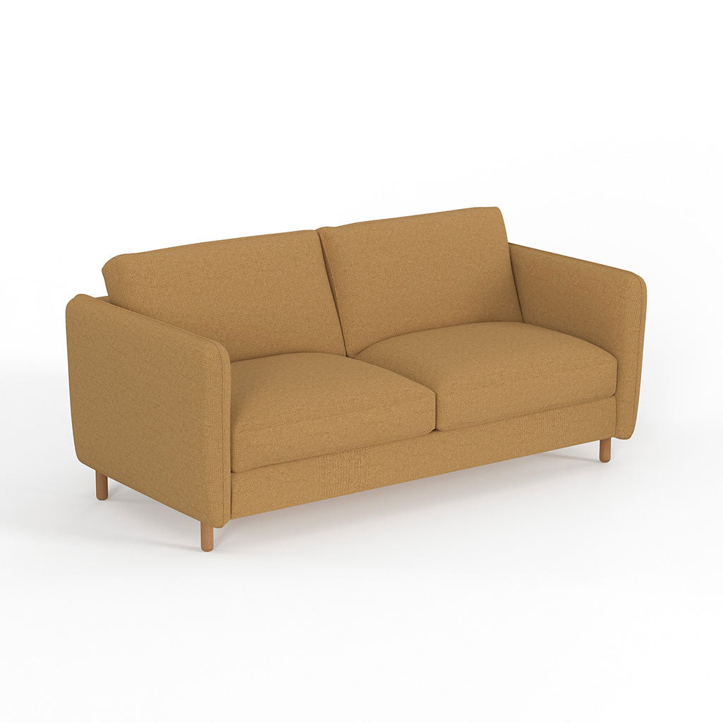 Canapé convertible 3 places Gustave - Tissu Texturé - Crown Moutarde
