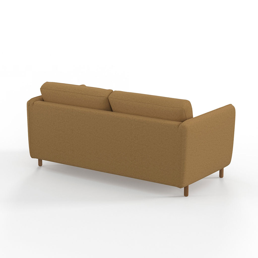 Canapé convertible 3 places Gustave - Tissu Texturé - Crown Moutarde