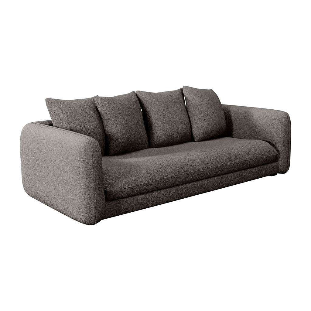 Canapé convertible 4 places Basile - Tissu Texturé - Jazz Gris clair