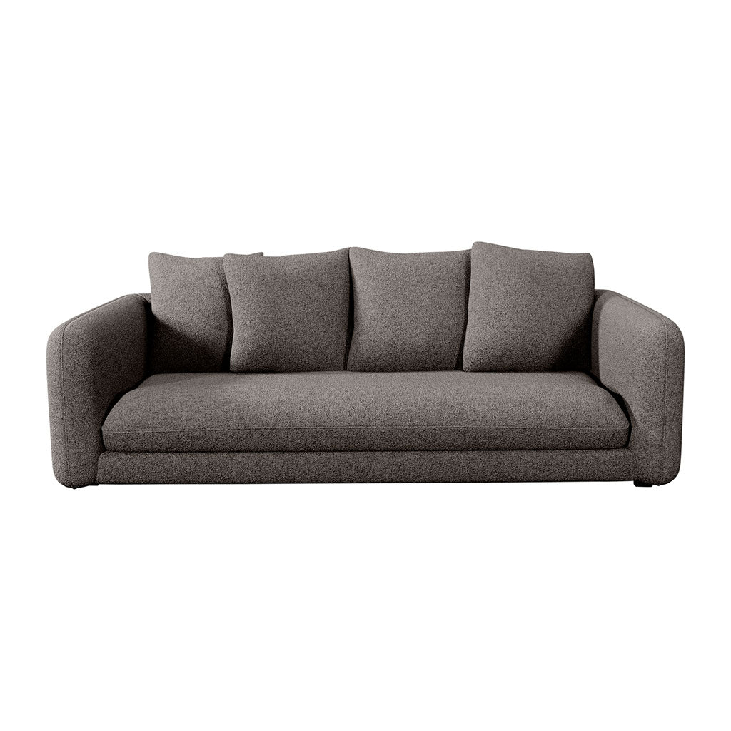 Canapé convertible 4 places Basile - Tissu Texturé - Jazz Gris clair