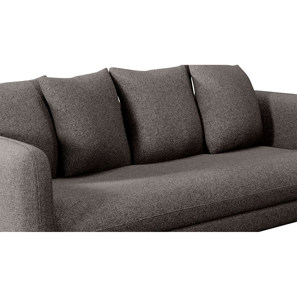 Canapé convertible 4 places Basile - Tissu Texturé - Jazz Gris clair