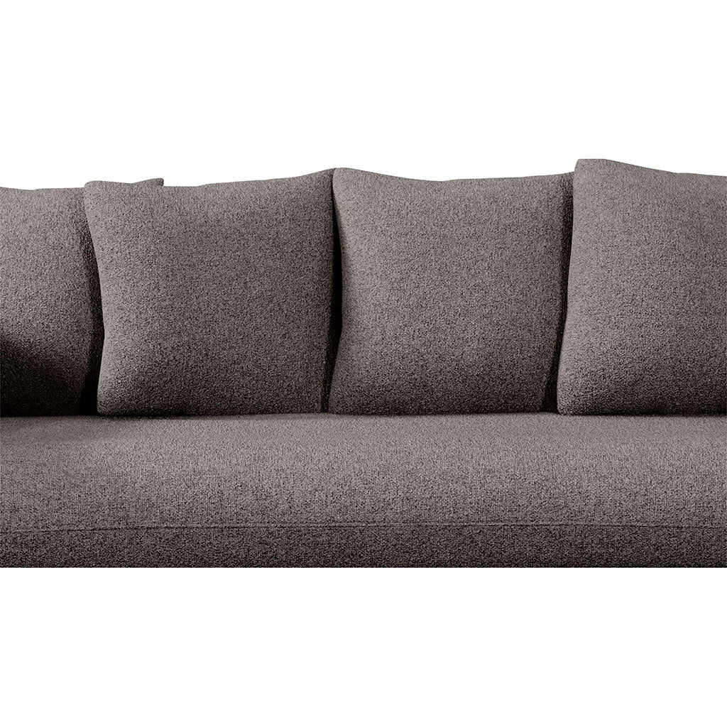 Canapé convertible 4 places Basile - Tissu Texturé - Jazz Gris clair