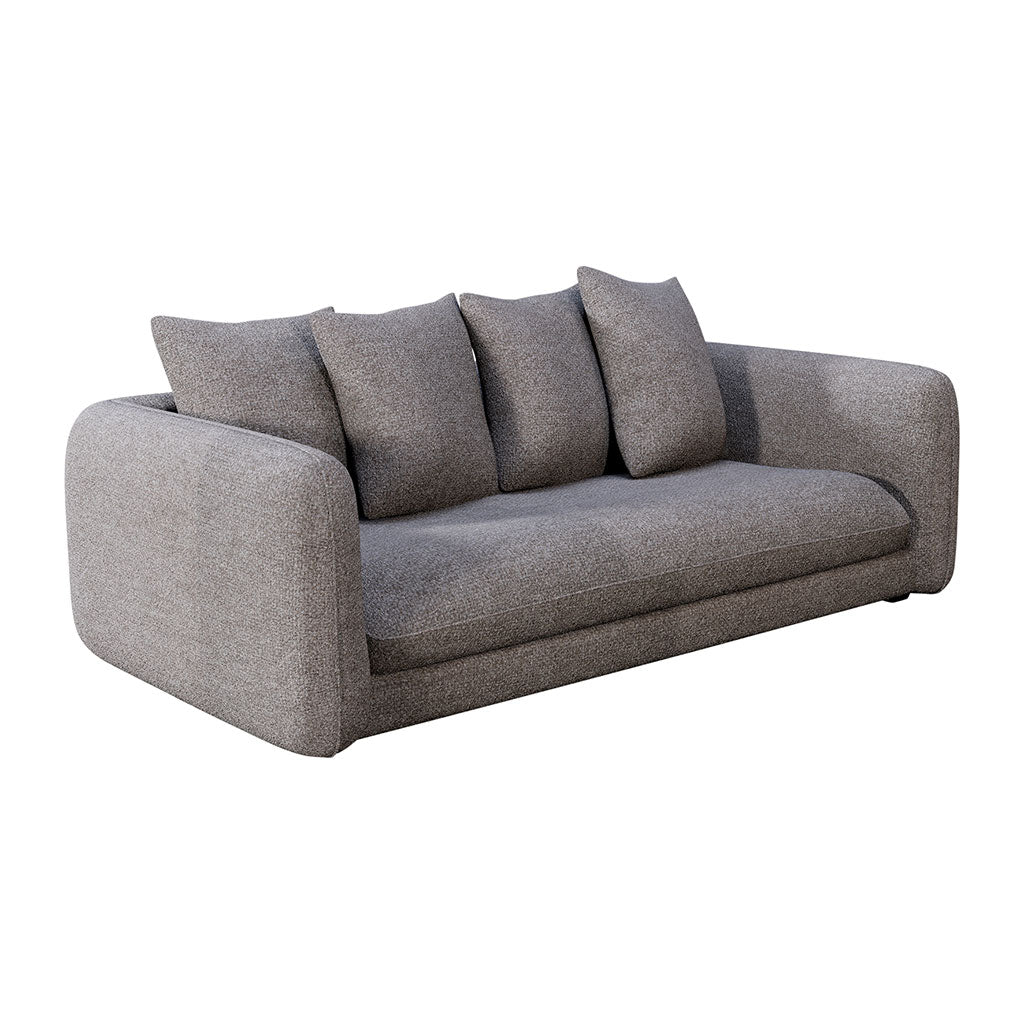 Canapé convertible bultex 3 places Basile - Tissu Velouté Epais - Storm Beige