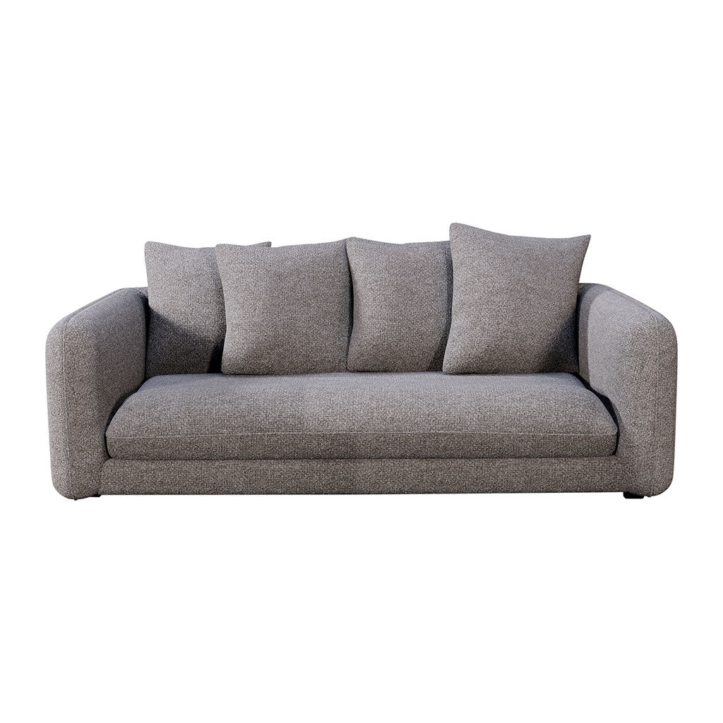 Canapé convertible bultex 3 places Basile - Tissu Velouté Epais - Storm Beige