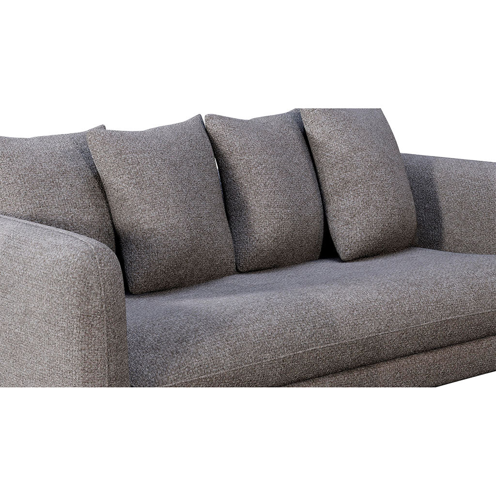 Canapé convertible bultex 3 places Basile - Tissu Velouté Epais - Storm Beige