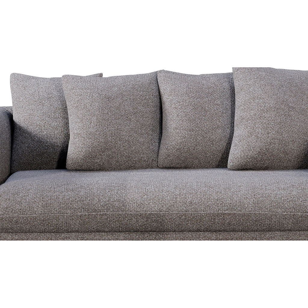 Canapé convertible bultex 3 places Basile - Tissu Velouté Epais - Storm Beige
