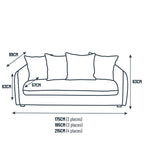 Canapé convertible bultex 3 places Basile - Tissu Velouté Epais - Storm Beige