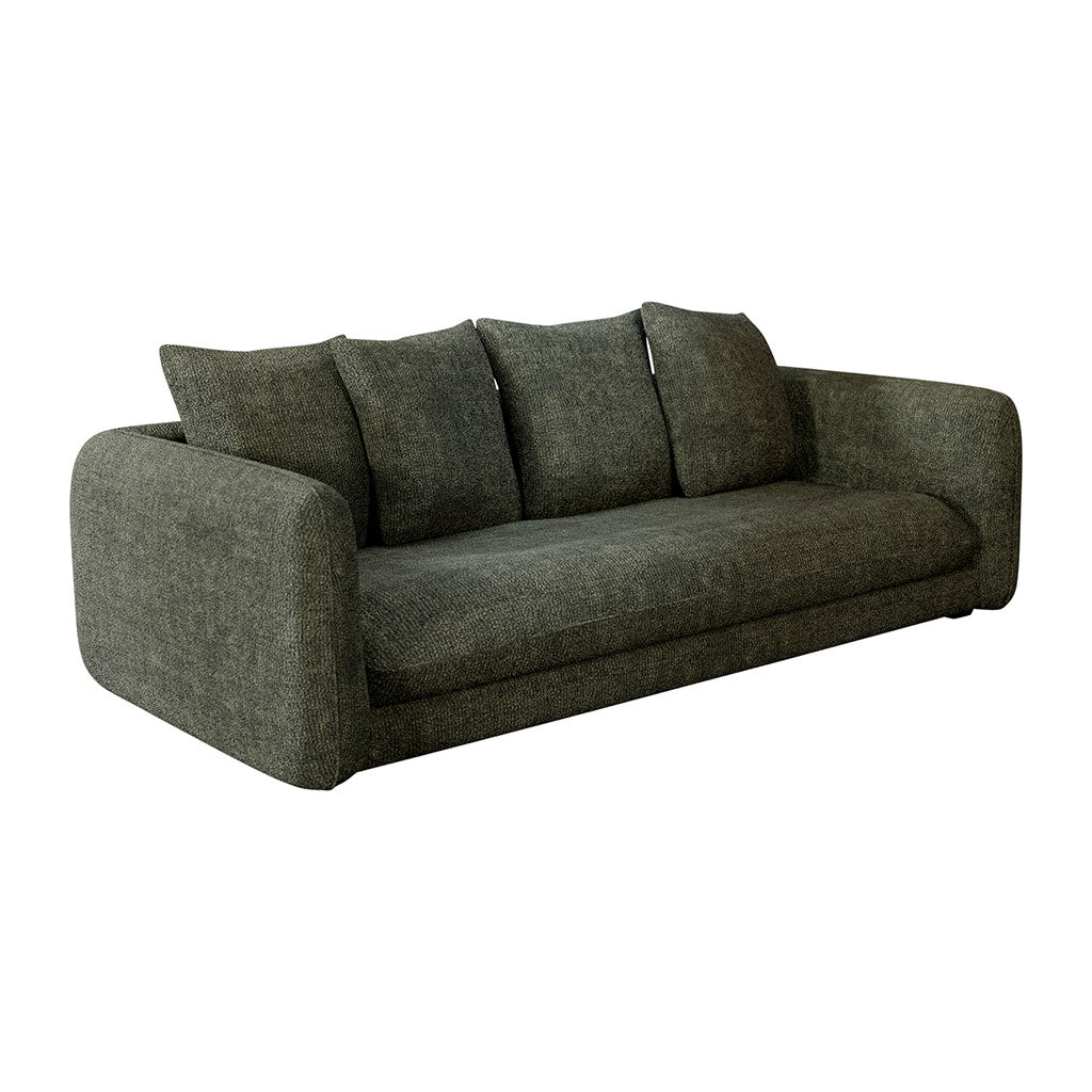 Canapé convertible Bultex 3 places Basile - Tissu Chenille - Perfect Harmony Kaki
