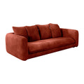 Canapé convertible bultex 4 places Basile - Velours - Seven Rouge Copper