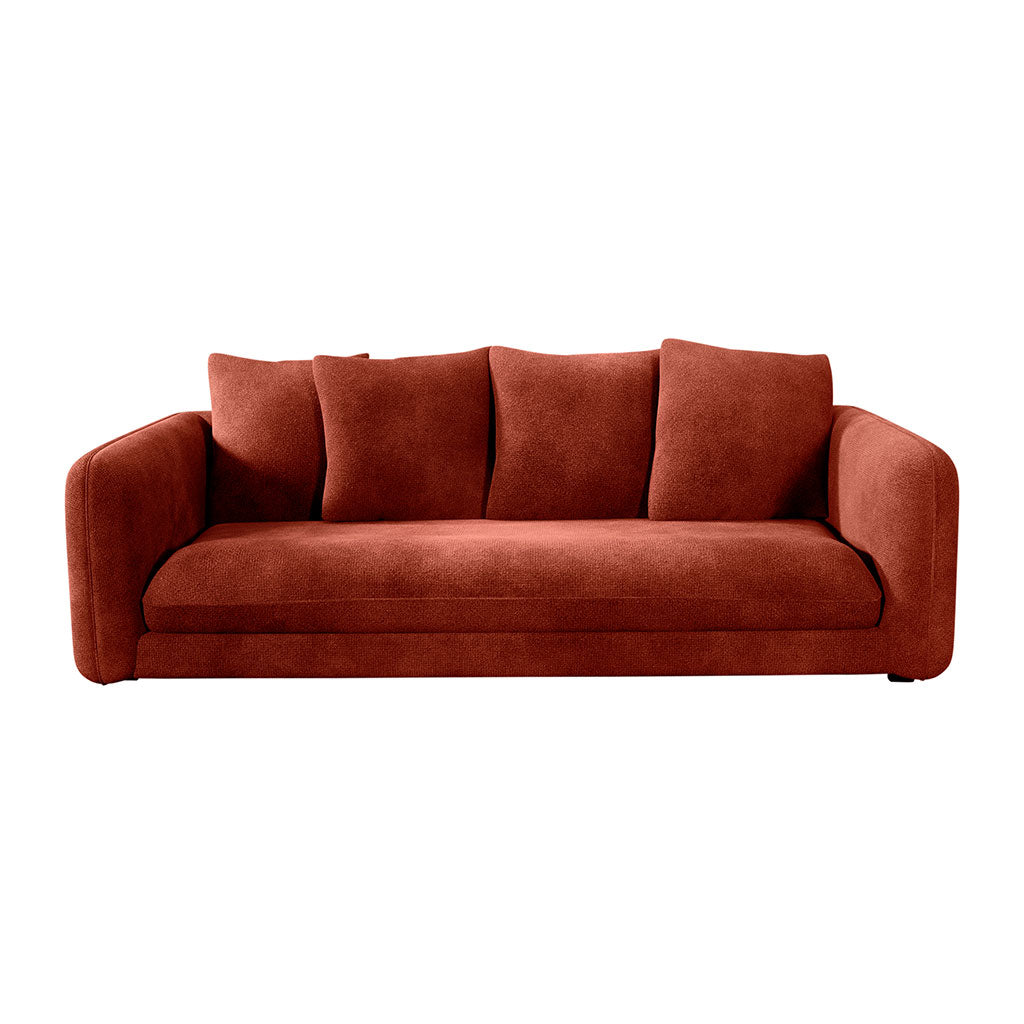 Canapé convertible bultex 4 places Basile - Velours - Seven Rouge Copper