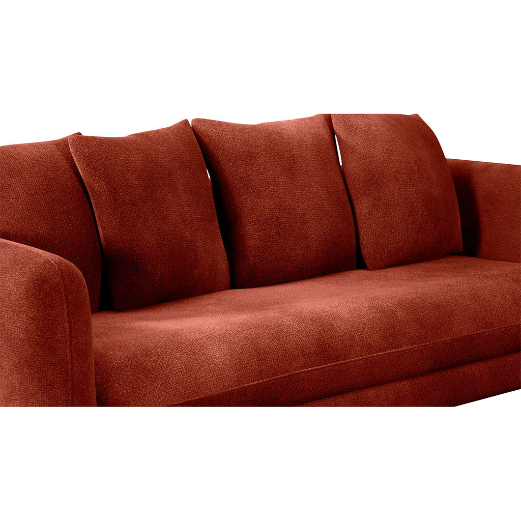 Canapé convertible bultex 4 places Basile - Velours - Seven Rouge Copper