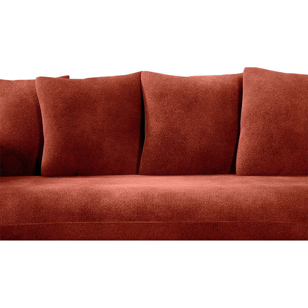 Canapé convertible bultex 4 places Basile - Velours - Seven Rouge Copper