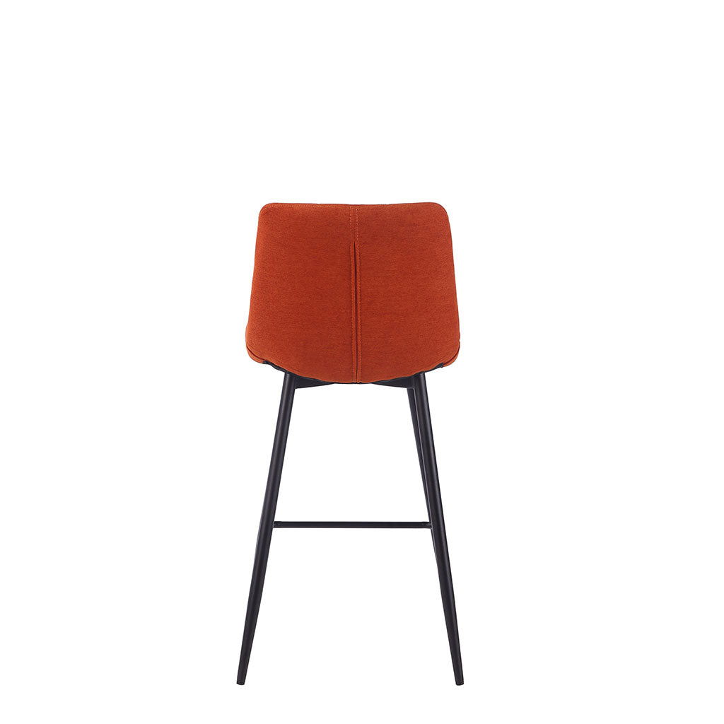 Chaise de bar en tissu matelassé terracotta - Lilly