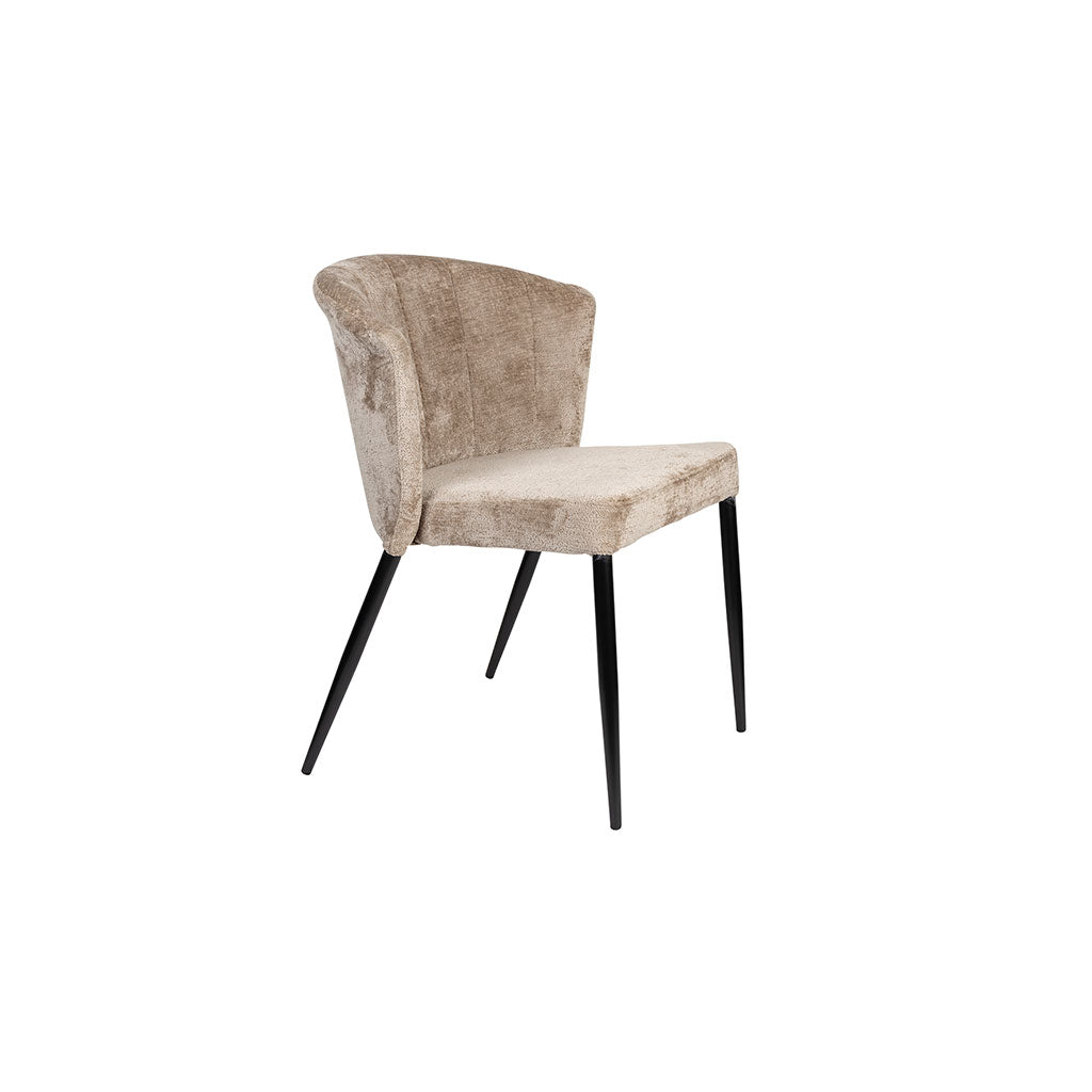 Chaise de salle à manger en tissu beige - Georgia