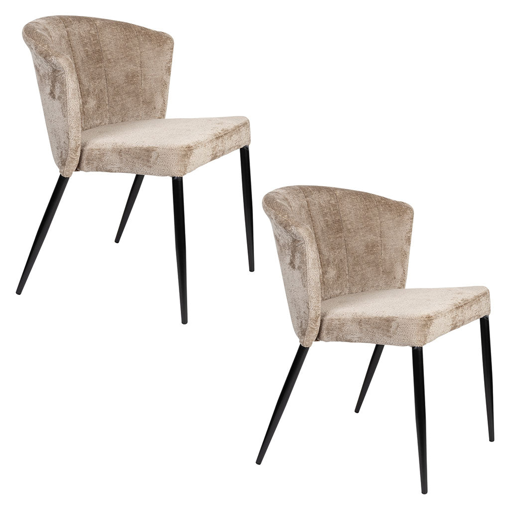 Chaise de salle à manger en tissu beige - Georgia
