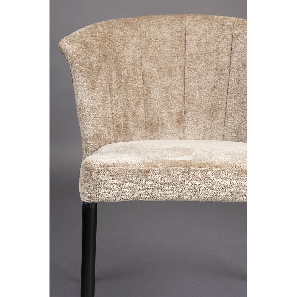 Chaise de salle à manger en tissu beige - Georgia