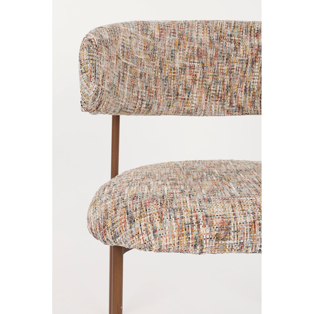 Chaise de salle à manger en tissu multicolore - Claes