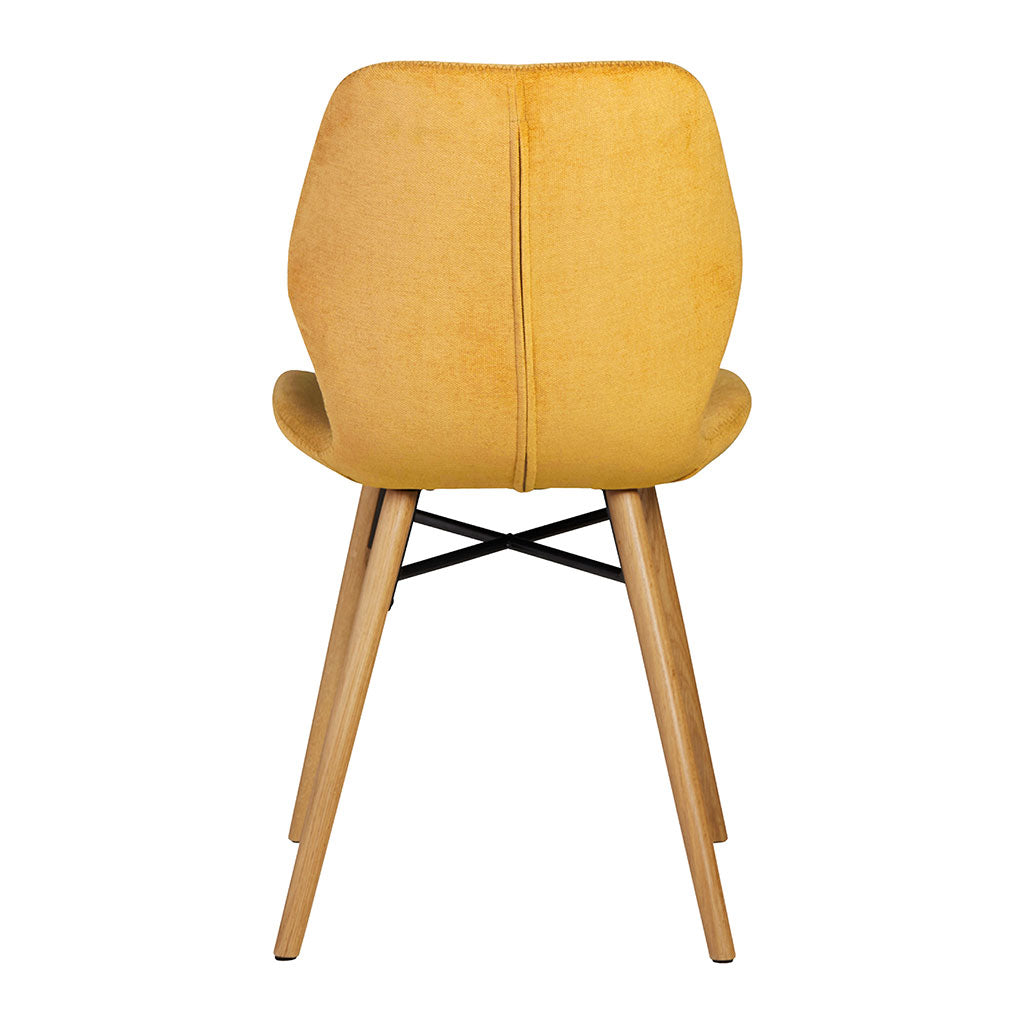 Chaise salle à manger en tissu soft touch moutarde - Keri