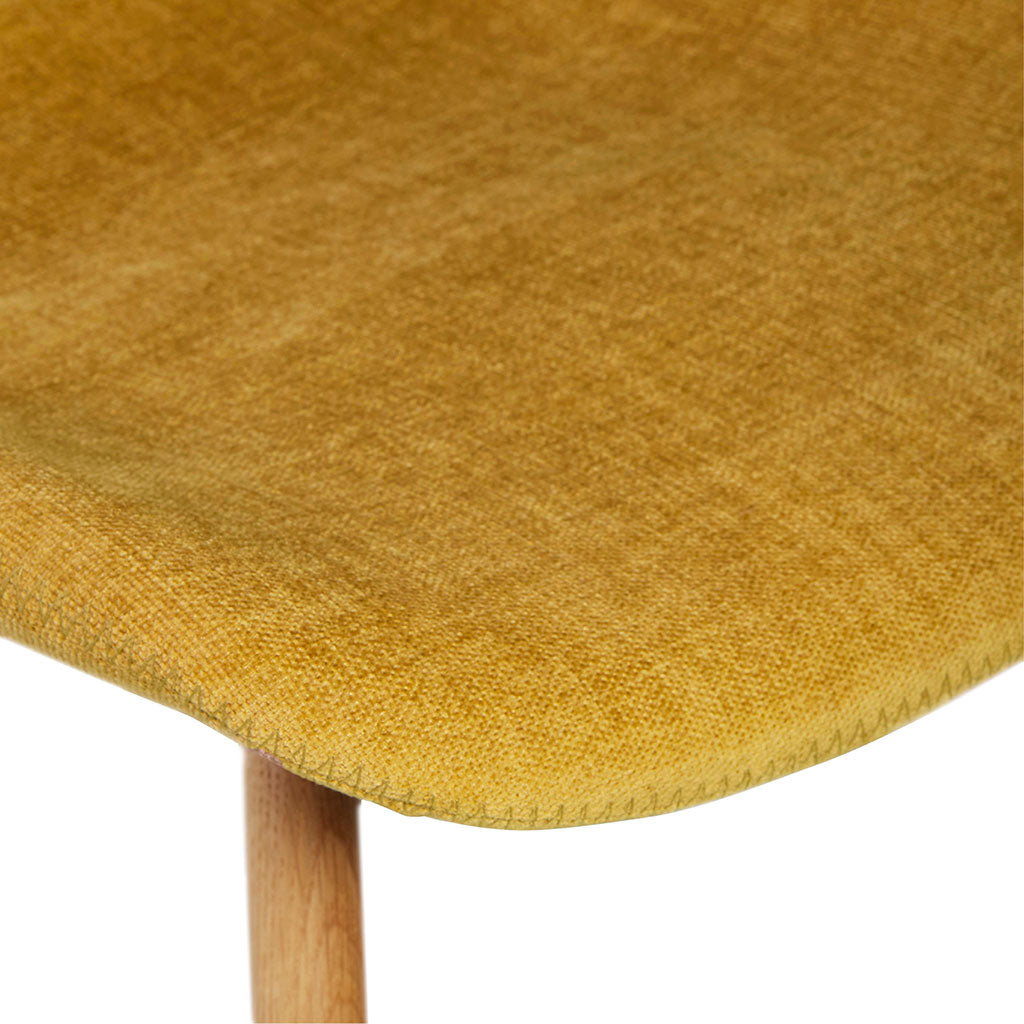 Chaise salle à manger en tissu soft touch moutarde - Keri