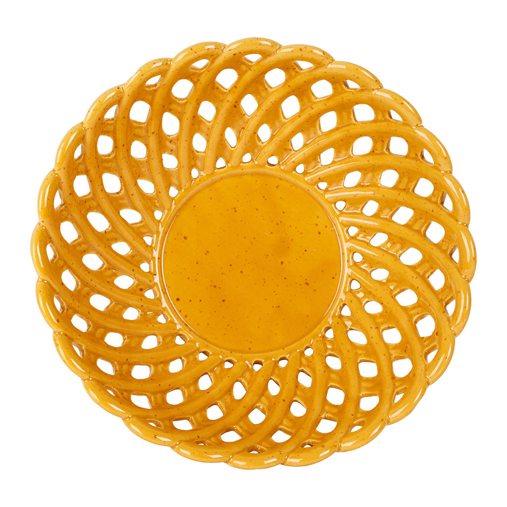 Coupe en grès moutarde d25cm - Colorea
