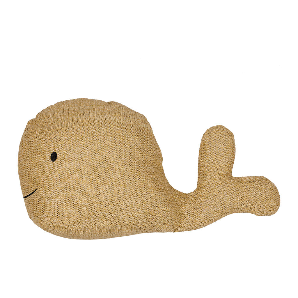 Coussin baleine en tissu naturel 50x35cm